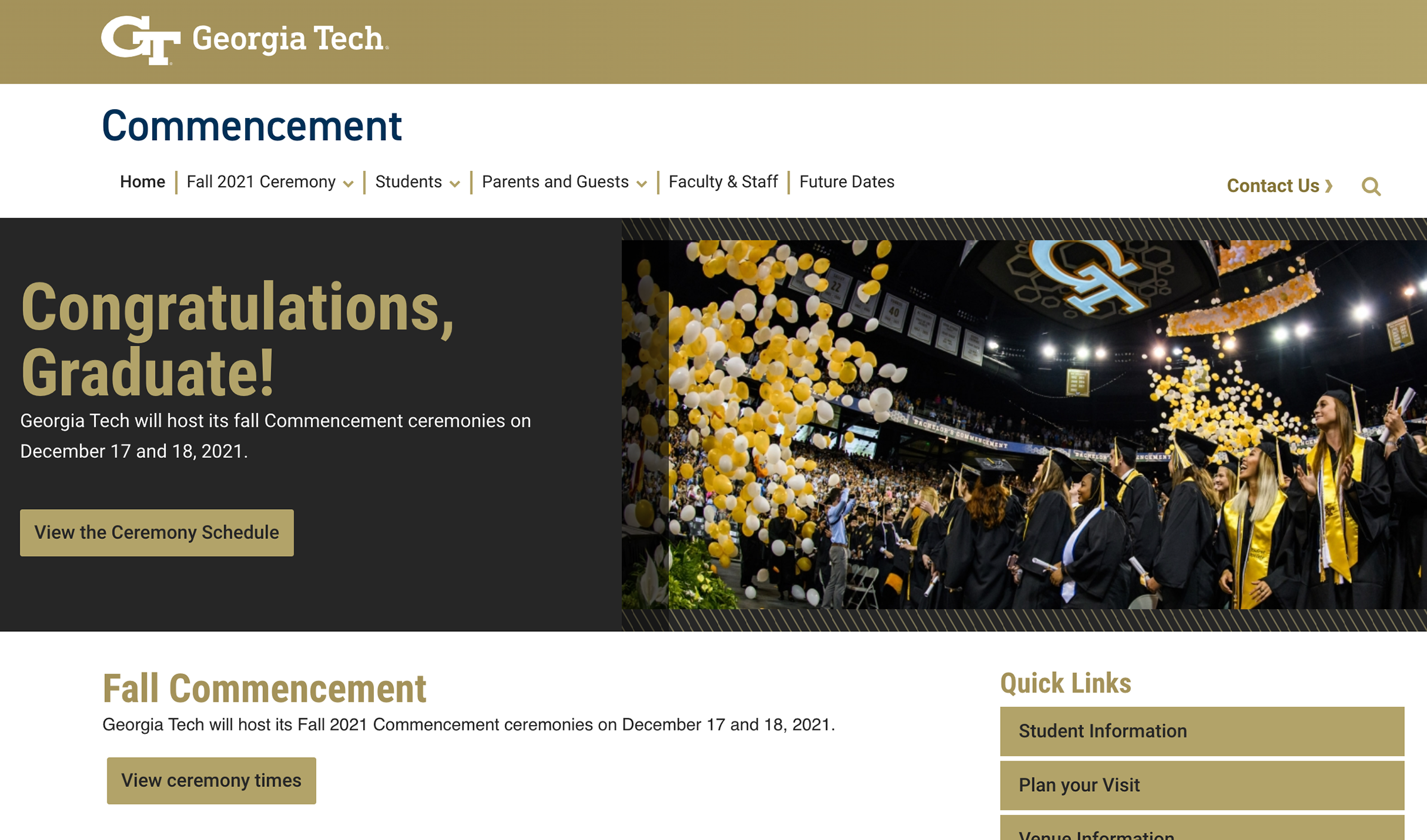 Georgia Tech Commencement Website