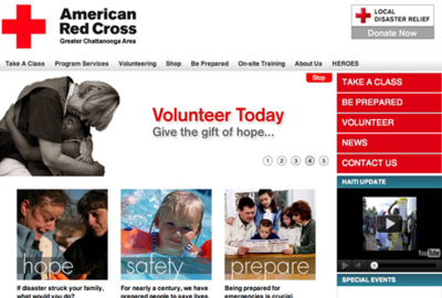 Red cross homepage